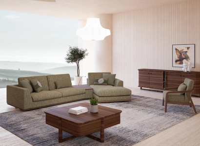 Wohnzimmer Set 2tlg Komplett Ecksofa L-Form Relax Möbel Sessel Modern Textil